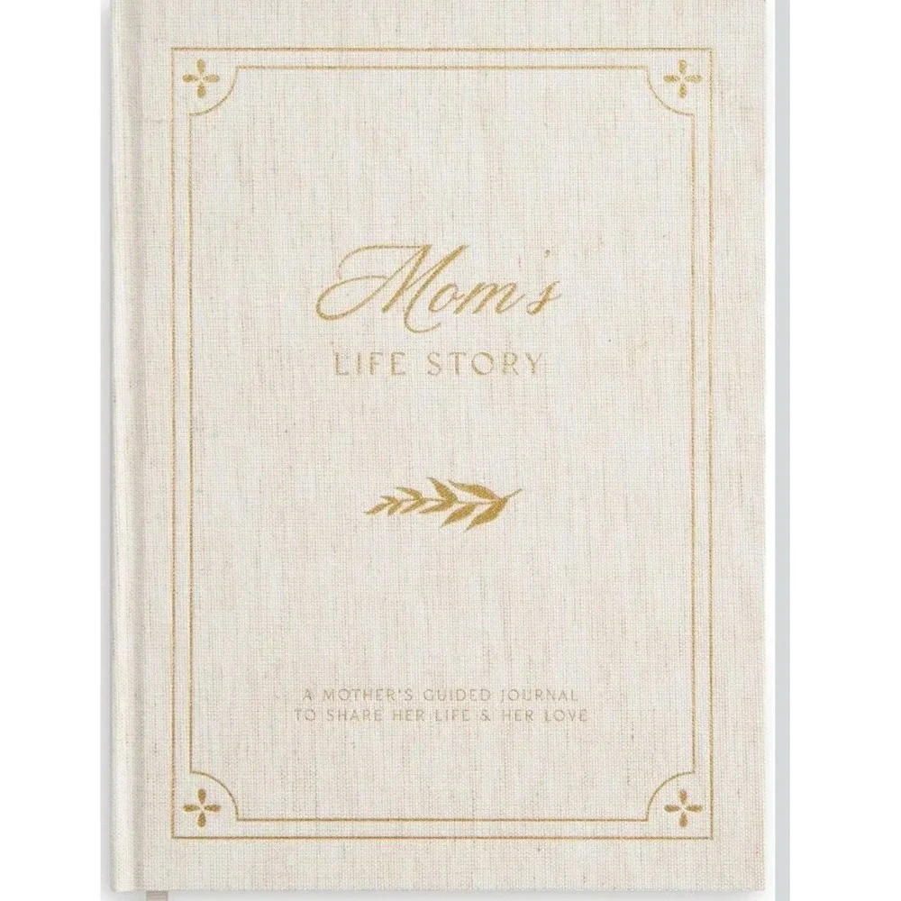 And Per Se Moms Life Story Guided Journal Linen Gold Foil Memory Mothers Day
